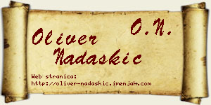 Oliver Nadaškić vizit kartica